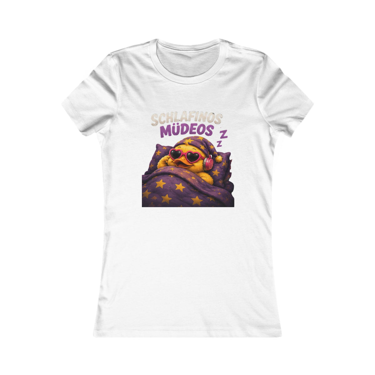 Schlafinos Müdeos Damen T-Shirt | Lustiges Enten Schlafshirt | Müde Ente | QuackWerk Shirt