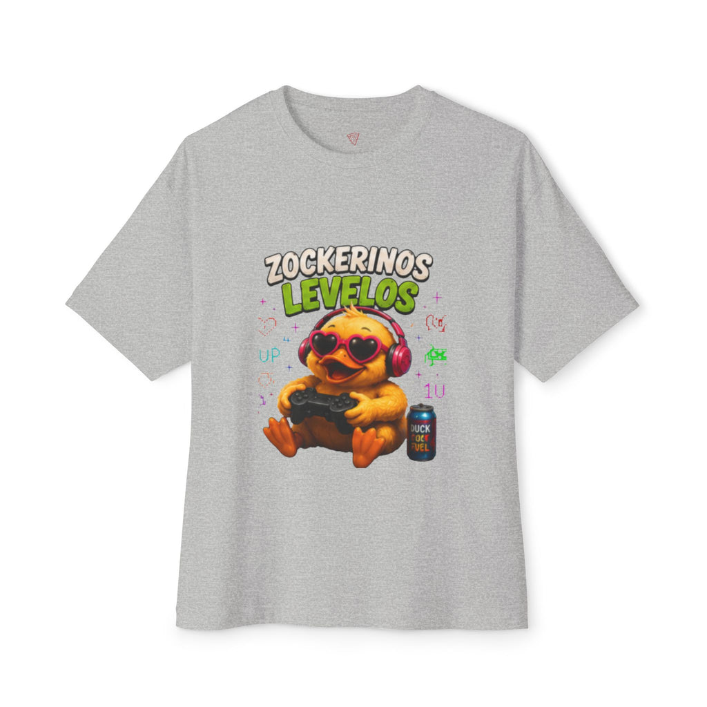 Zockerinos Levelos Oversized T-Shirt | Lustige Gamer-Ente | Gaming & Zocker Shirt | QuackWerk