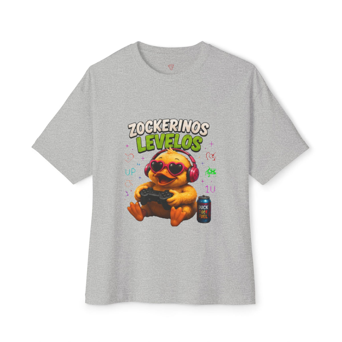 Zockerinos Levelos Oversized T-Shirt | Lustige Gamer-Ente | Gaming & Zocker Shirt | QuackWerk