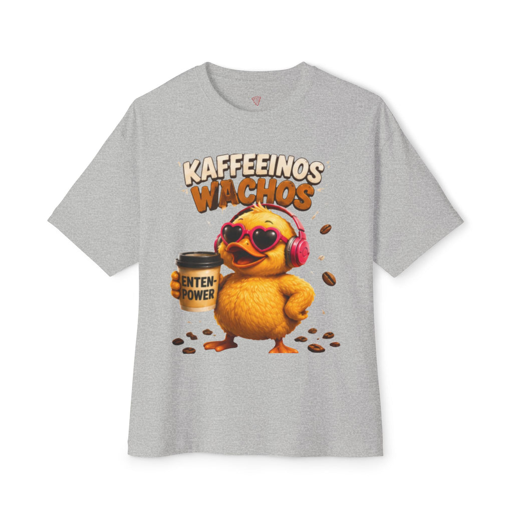 Kaffeerinos Wachos Oversized T-Shirt | Lustige Kaffee-Ente | Kaffee & Morgenmuffel Shirt | QuackWerk