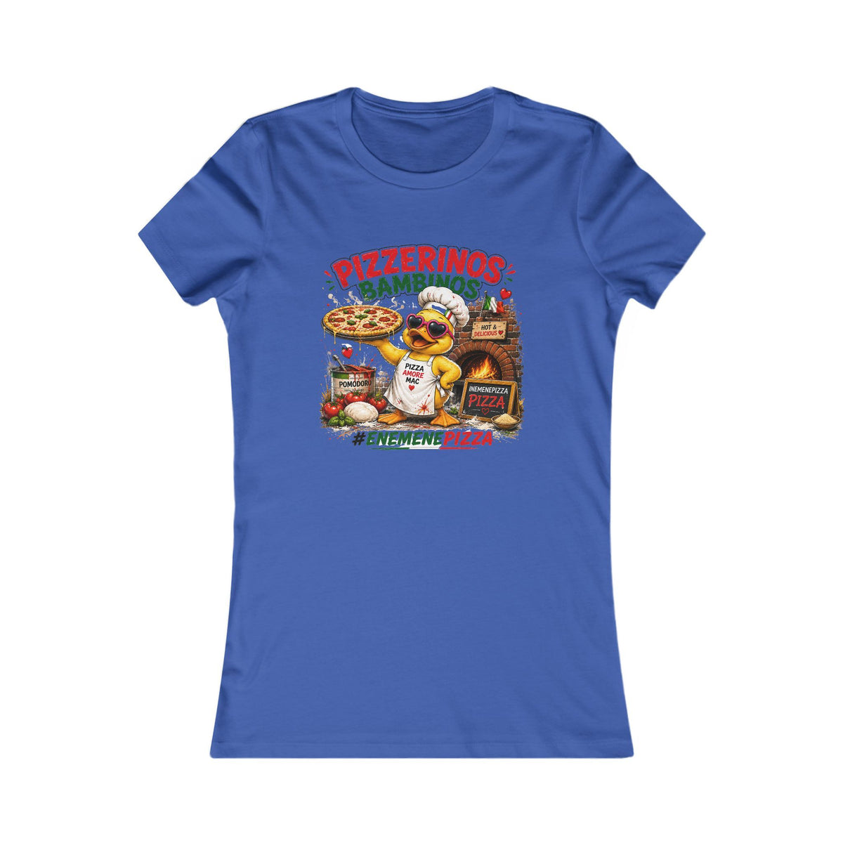 Pizzerinos Bambinos Damen T-Shirt | Original Ene Mene Pizza Enten-Shirt | Pizza Shirt | QuackWerk