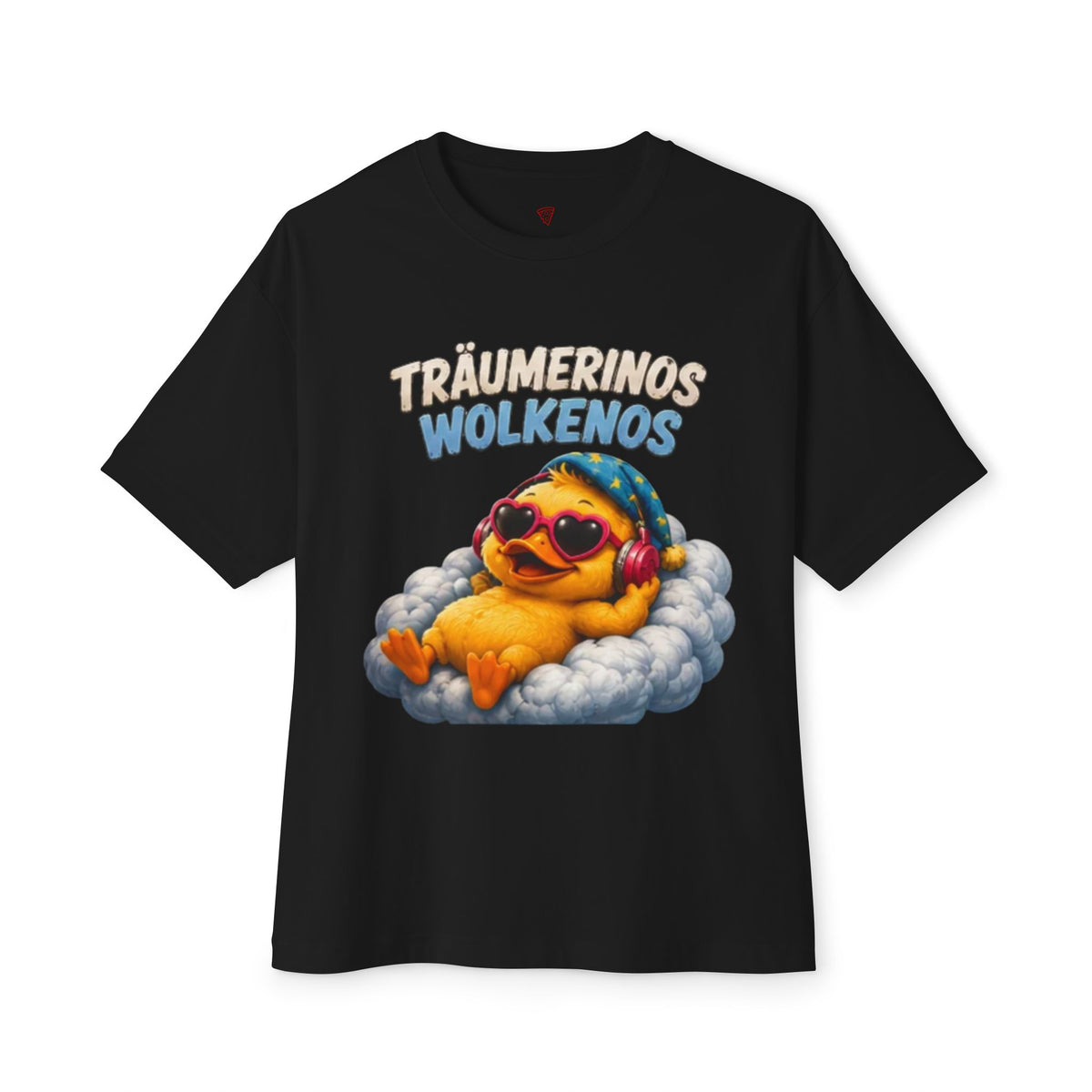 Träumerinos Wolkenos Oversized T-Shirt | Lustige Ente auf Wolke | Chill & Relax Shirt | QuackWerk