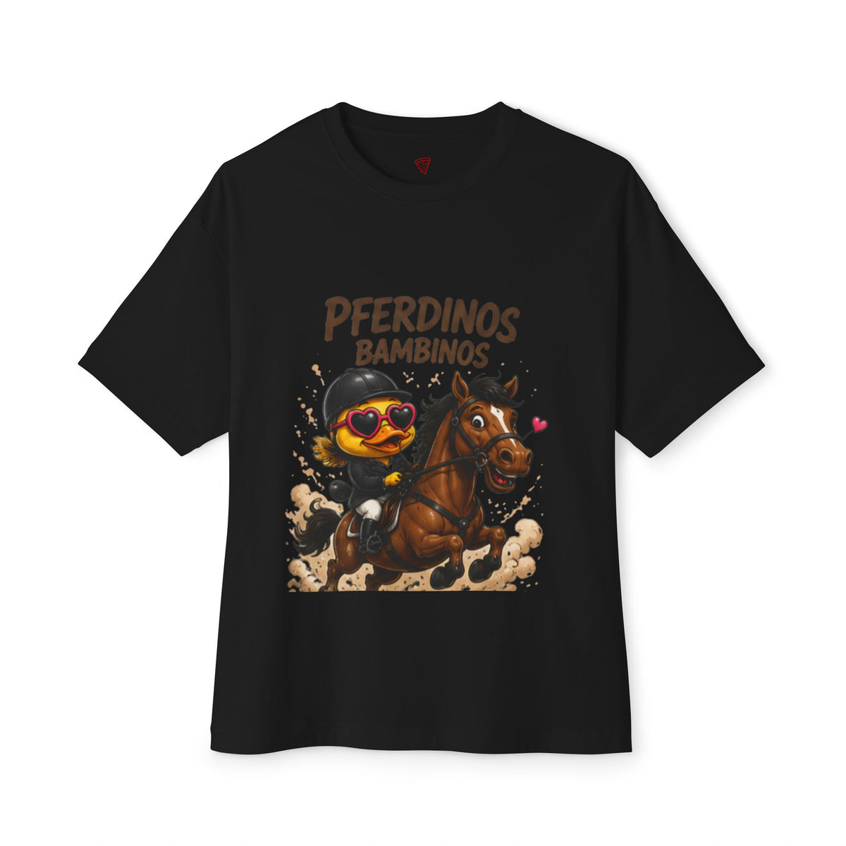 Pferdinos Bambinos Oversized T-Shirt | Lustige Reiter-Ente | Pferde & Reit Shirt | QuackWerk