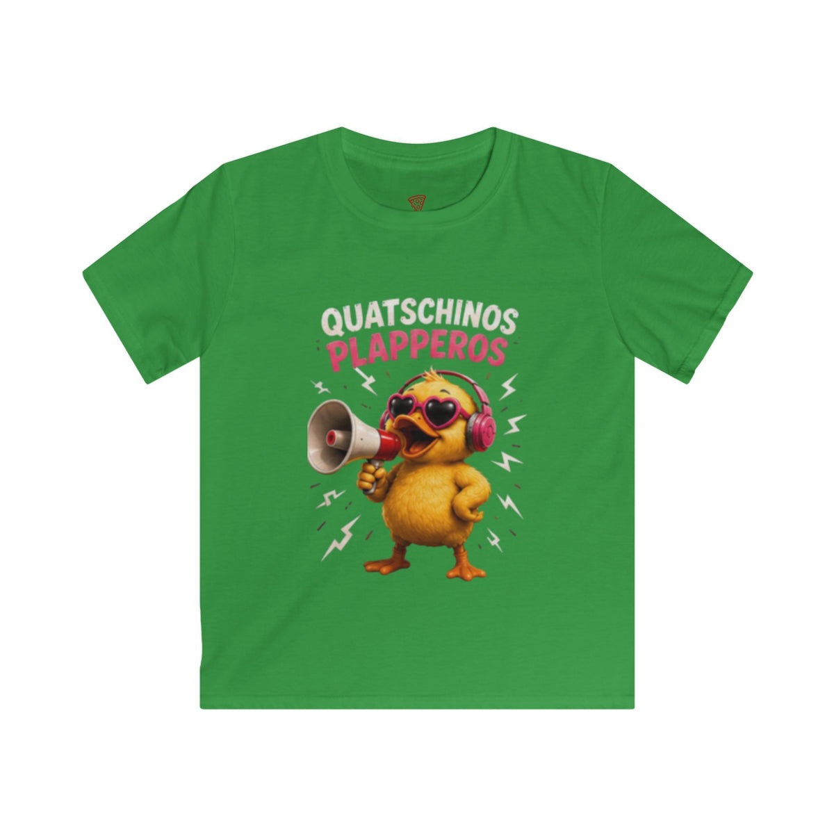 Quatschinos Plapperos Kinder T-Shirt | Lustige Ente mit Megafon | Witziges Kinder Shirt | QuackWerk