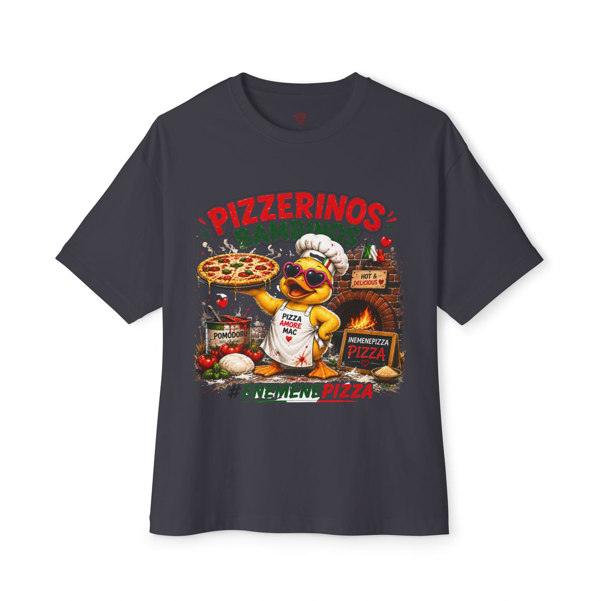 Pizzerinos Bambinos Oversized T-Shirt | Original Ene Mene Pizza Enten-Shirt | Pizza Shirt | QuackWerk