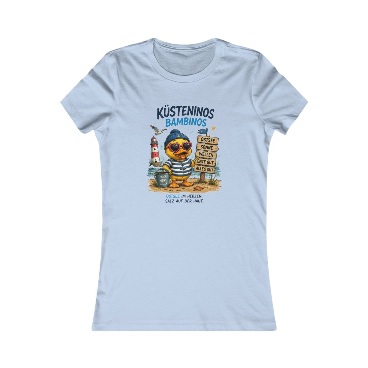 Küsteninos Bambinos Damen T-Shirt | Lustige Küsten-Ente | Maritimes QuackWerk Shirt