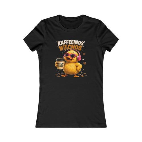 Kaffeerinos Wachos Damen T-Shirt | Lustige Kaffee-Ente | Kaffee Shirt für Frauen | QuackWerk