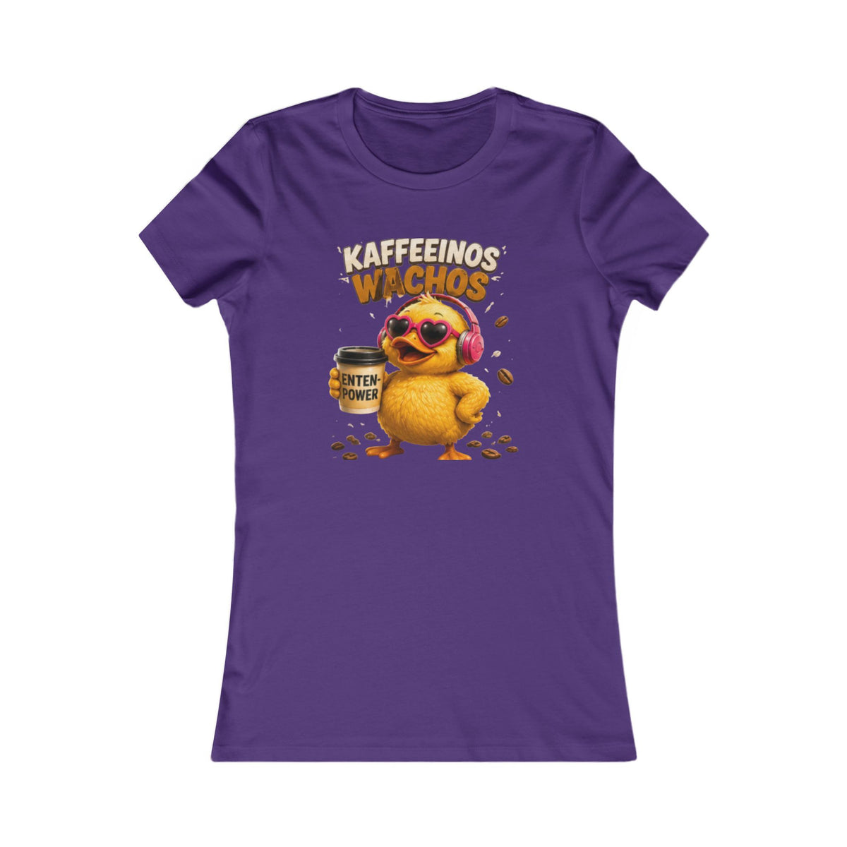 Kaffeerinos Wachos Damen T-Shirt | Lustige Kaffee-Ente | Kaffee Shirt für Frauen | QuackWerk
