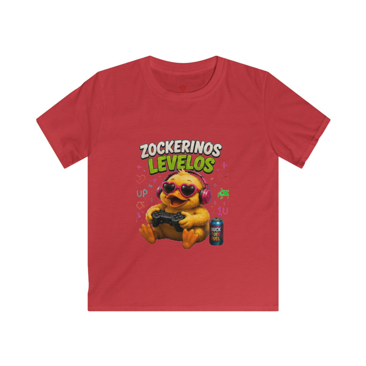 Zockerinos Levelos Kinder T-Shirt | Lustige Gamer-Ente | Gaming Shirt für Kinder | QuackWerk
