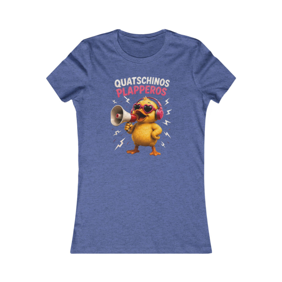 Quatschinos Plapperos Damen T-Shirt | Lustige Ente mit Megafon | Quasselstrippen Shirt | QuackWerk