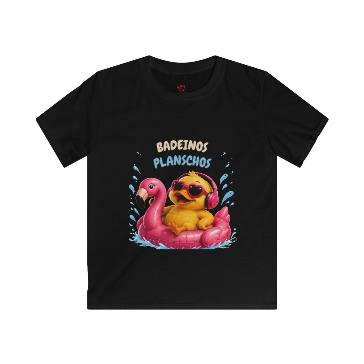Badeinos Flamingos Kinder T-Shirt | Lustige Ente im Flamingo-Schwimmring | Sommer Shirt für Kinder | QuackWerk