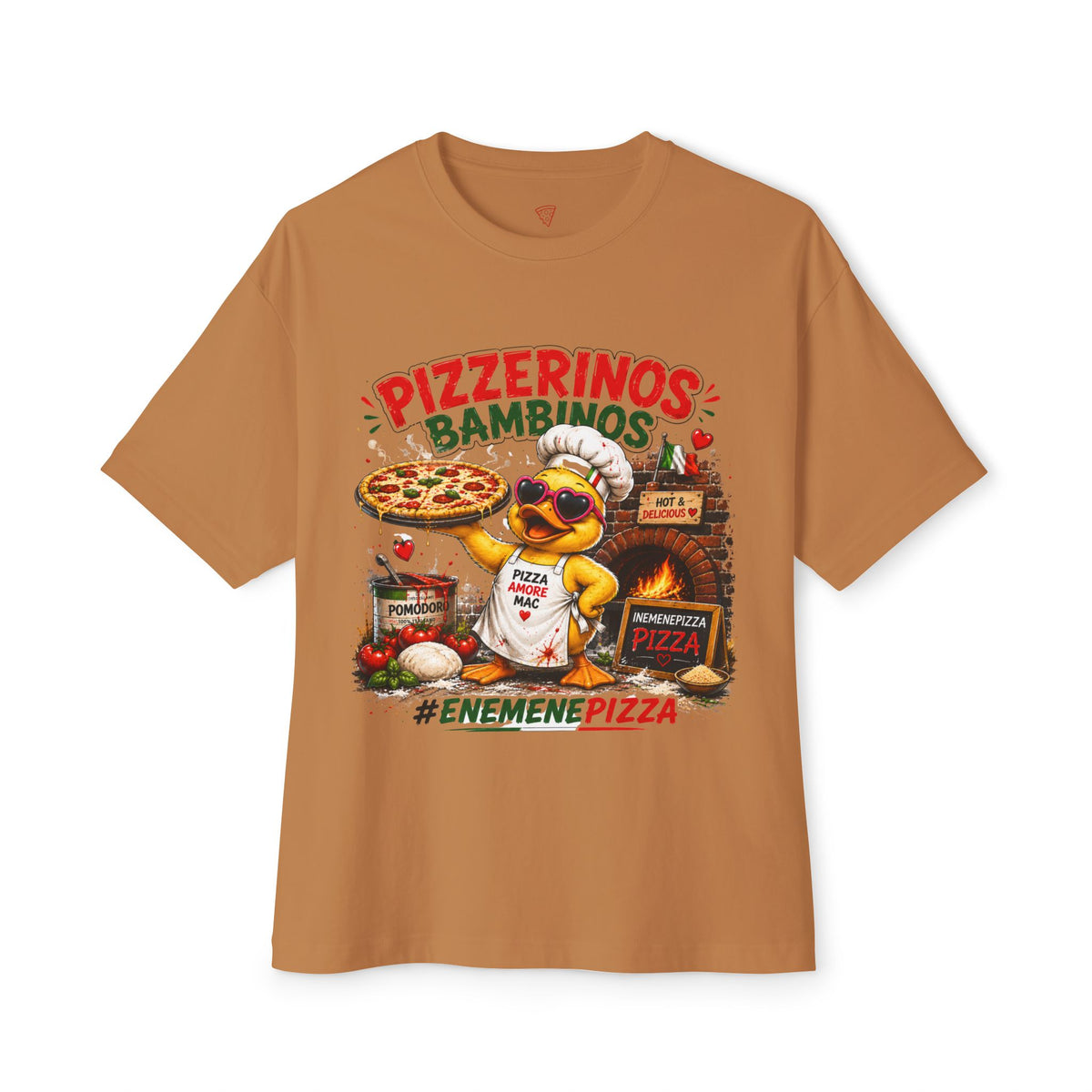 Pizzerinos Bambinos Oversized T-Shirt | Original Ene Mene Pizza Enten-Shirt | Pizza Shirt | QuackWerk