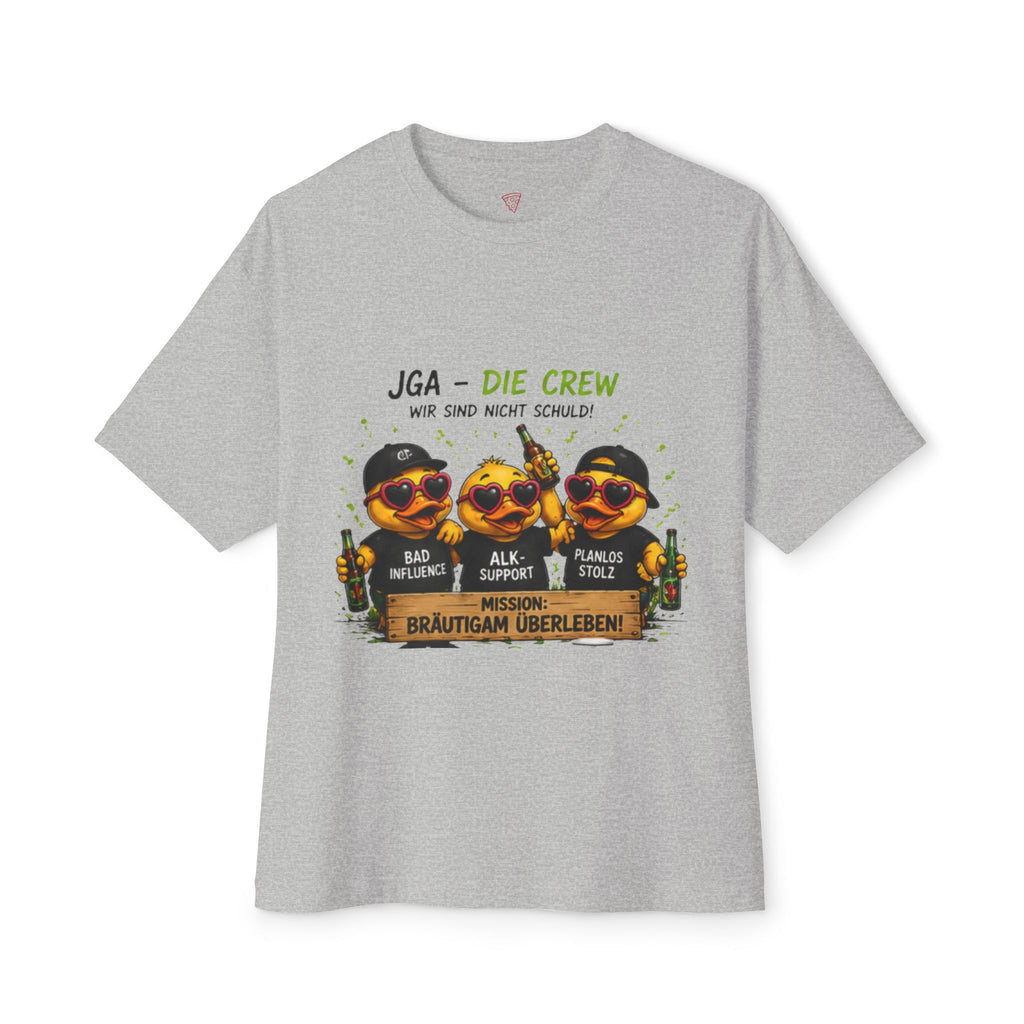 JGA Die Crew Oversized T-Shirt | Lustiges Junggesellenabschied Shirt | Gruppen-Shirt | QuackWerk
