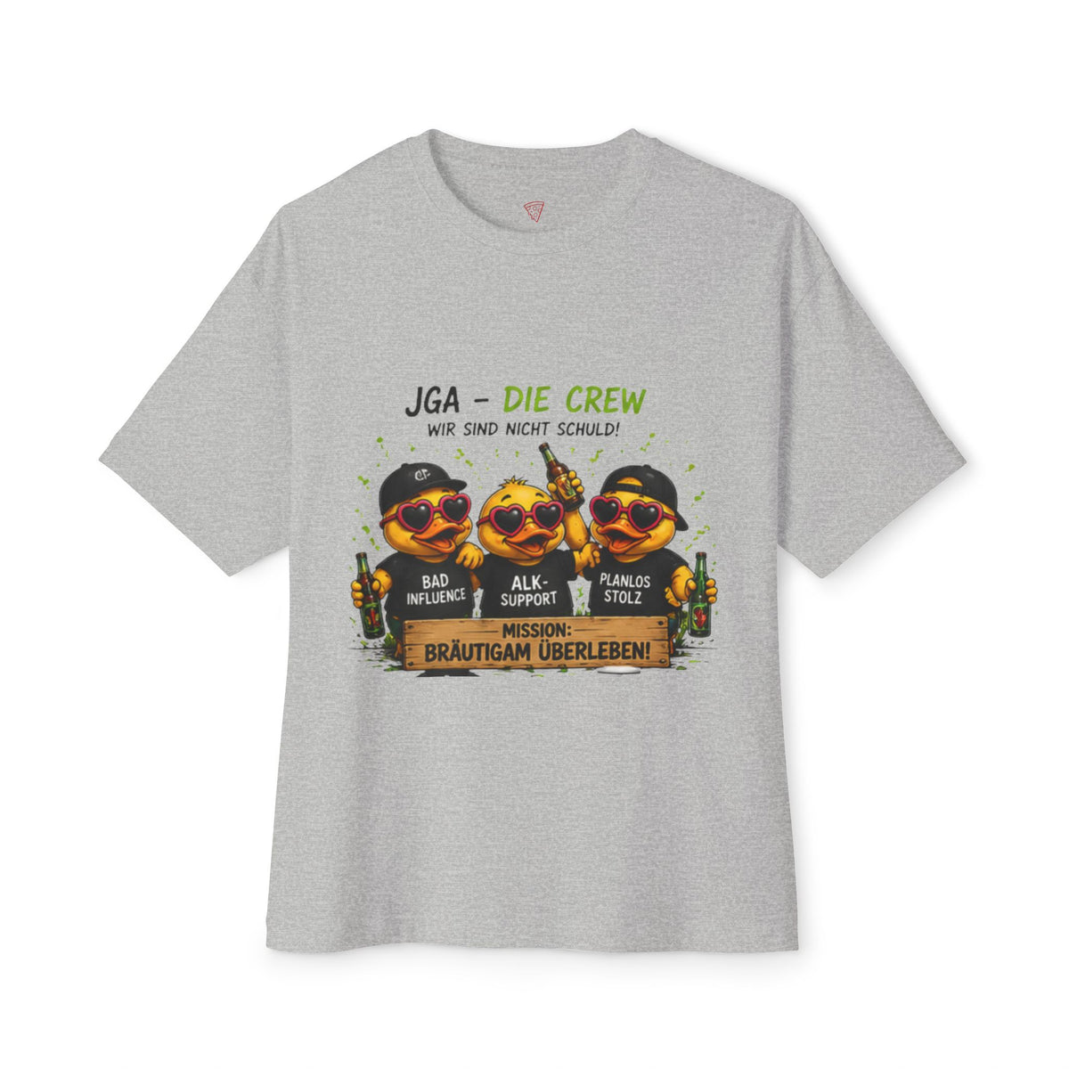 JGA Die Crew Oversized T-Shirt | Lustiges Junggesellenabschied Shirt | Gruppen-Shirt | QuackWerk