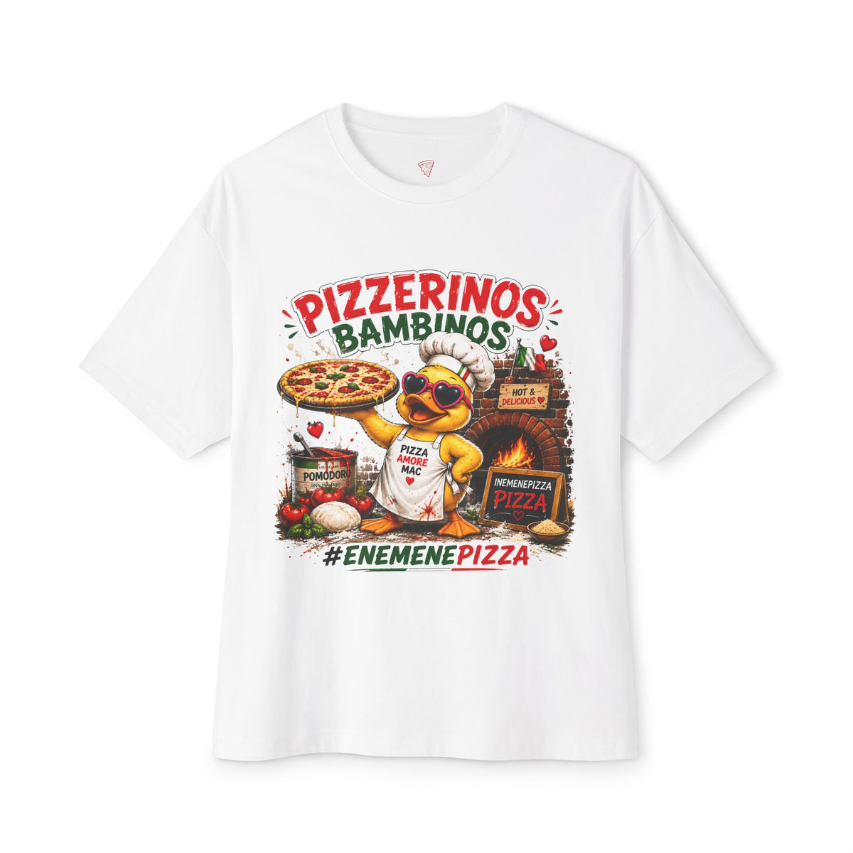 Pizzerinos Bambinos Oversized T-Shirt | Original Ene Mene Pizza Enten-Shirt | Pizza Shirt | QuackWerk