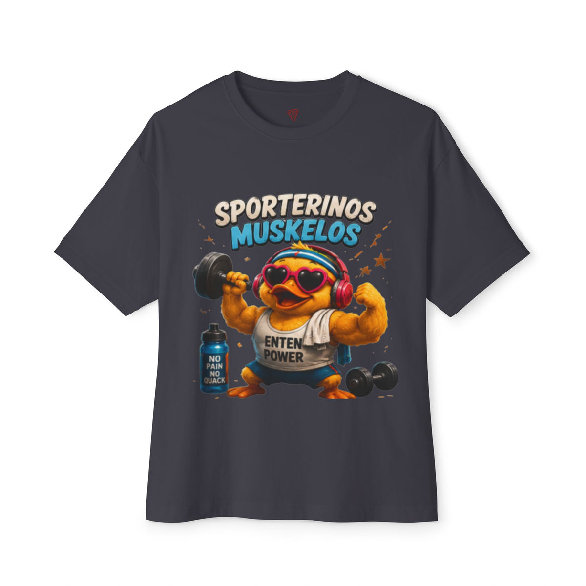 Sportlerinos Muskelos Oversized T-Shirt | Lustige Fitness-Ente | Gym & Sport Shirt | QuackWerk