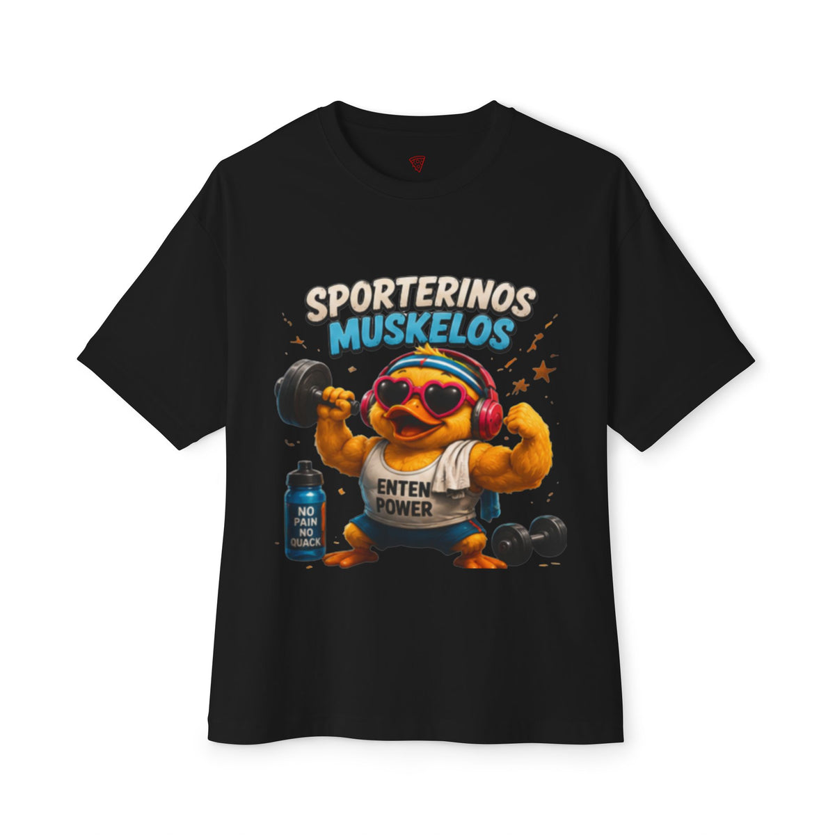 Sportlerinos Muskelos Oversized T-Shirt | Lustige Fitness-Ente | Gym & Sport Shirt | QuackWerk