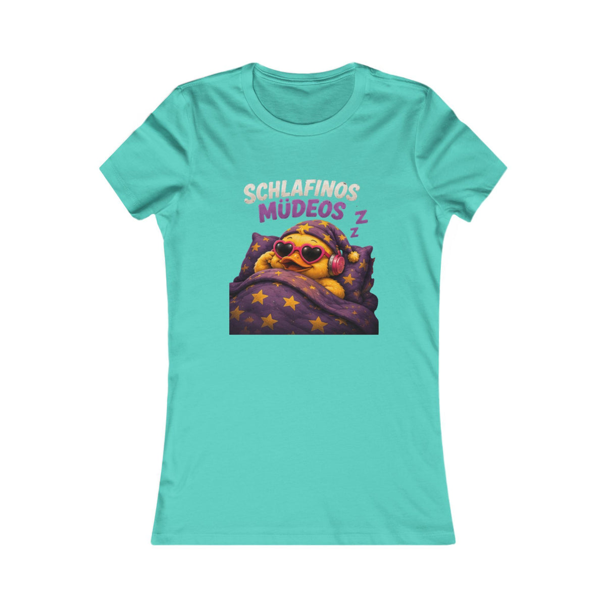 Schlafinos Müdeos Damen T-Shirt | Lustiges Enten Schlafshirt | Müde Ente | QuackWerk Shirt