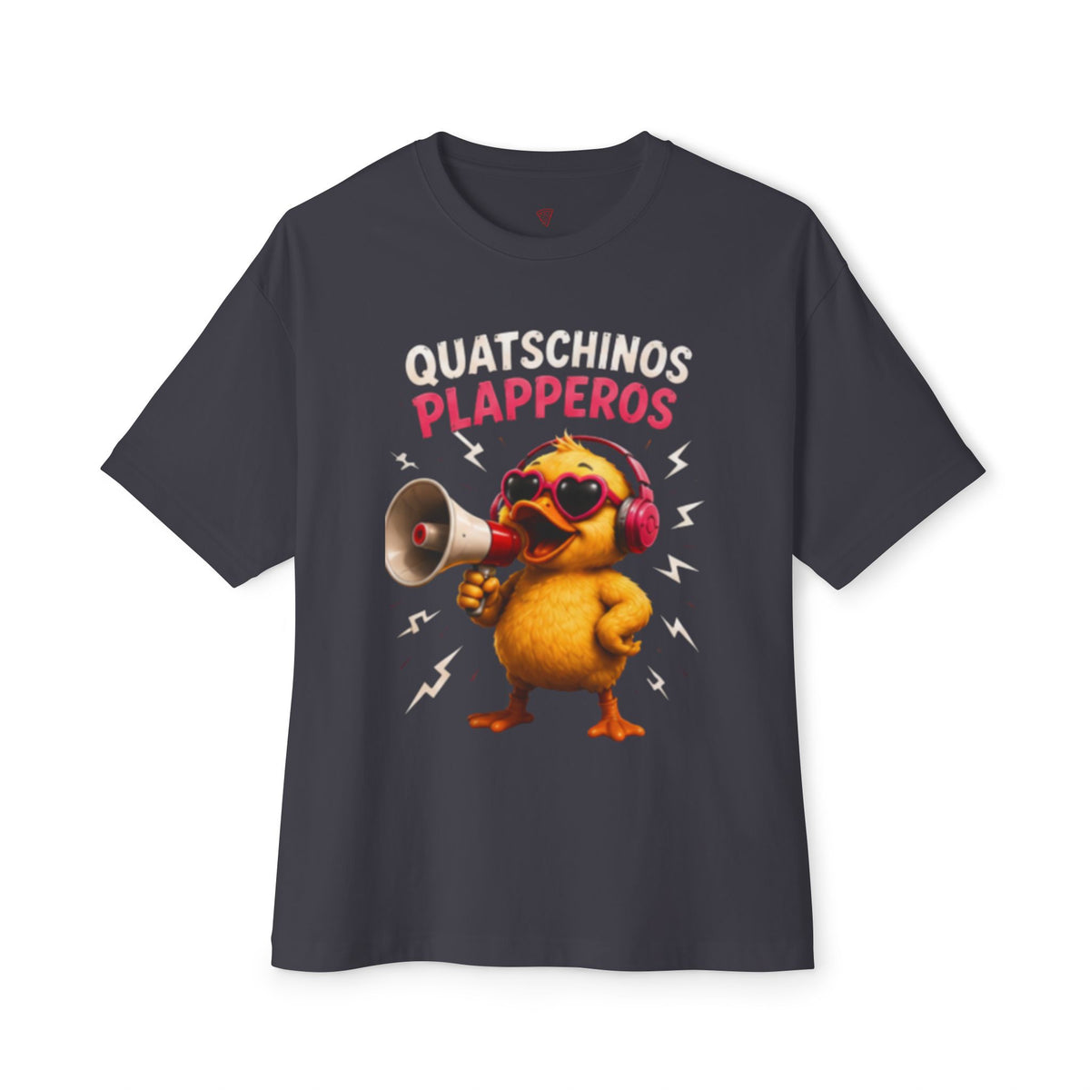 Quatschinos Plapperos Oversized T-Shirt | Ente mit Megafon | QuackWerk
