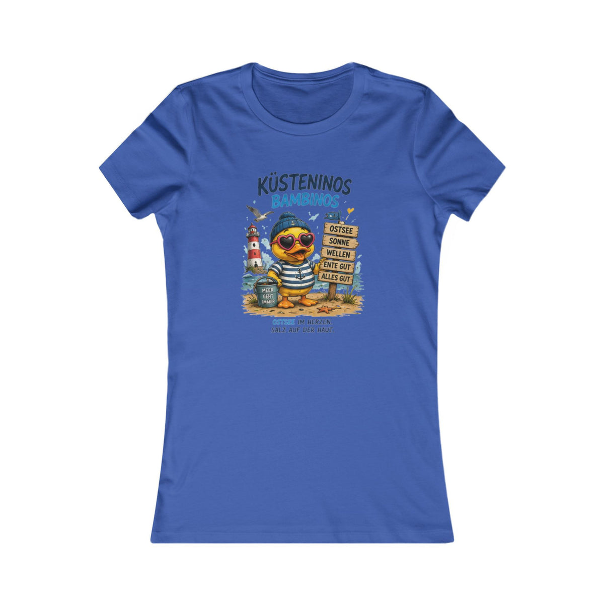 Küsteninos Bambinos Damen T-Shirt | Lustige Küsten-Ente | Maritimes QuackWerk Shirt