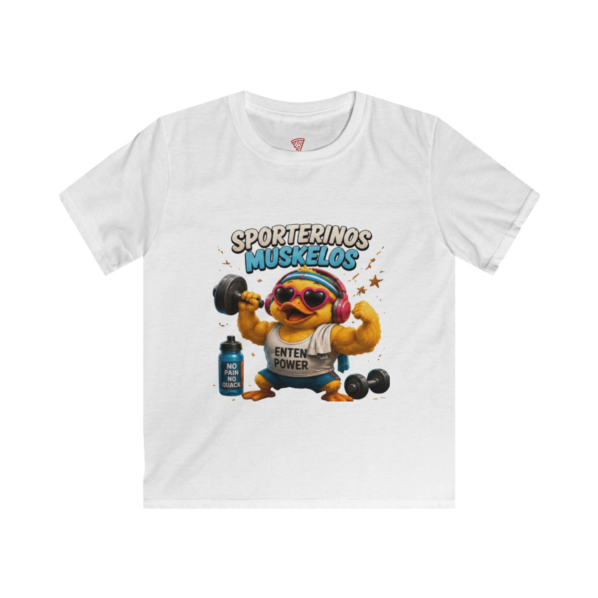 Sportlerinos Muskelos Kinder T-Shirt | Lustige Fitness-Ente | Sport Shirt für Kinder | QuackWerk