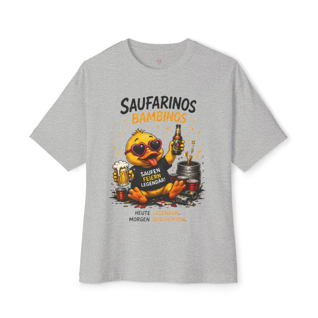 Saufarinos Bambinos Oversized T-Shirt | Lustige Party-Ente | Festival & Feier Shirt | QuackWerk