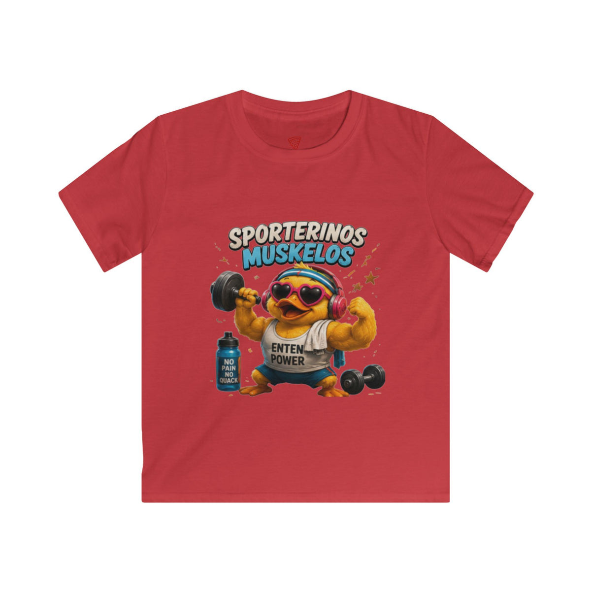 Sportlerinos Muskelos Kinder T-Shirt | Lustige Fitness-Ente | Sport Shirt für Kinder | QuackWerk