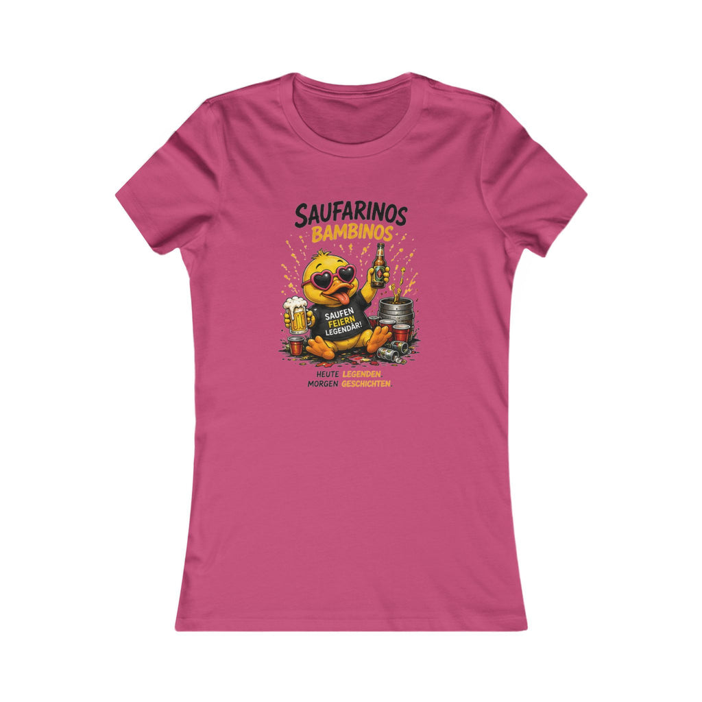 Saufarinos Bambinos Damen T-Shirt | Lustige Party-Ente | Festival & Feier Shirt | QuackWerk