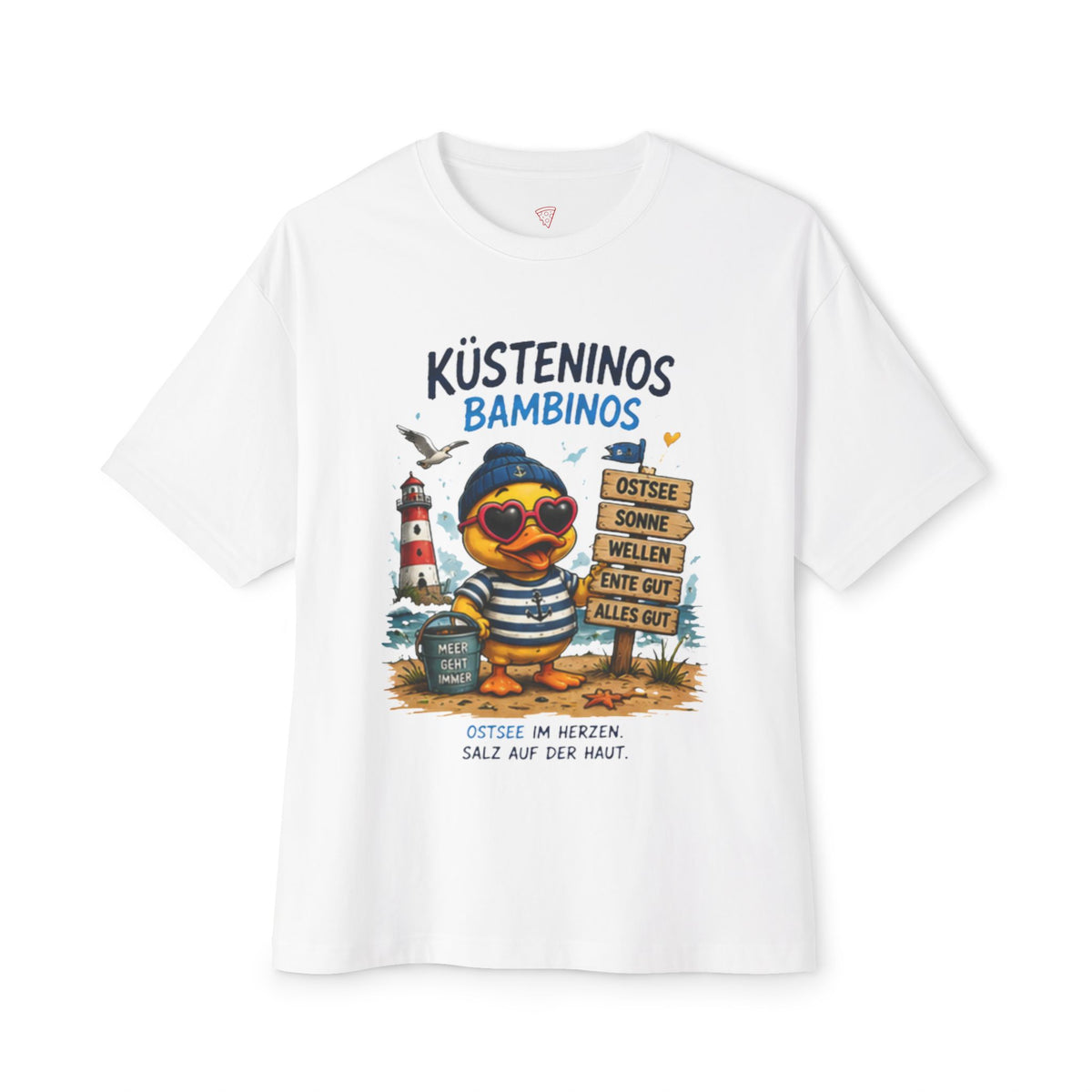 Küsteninos Bambinos Oversized T-Shirt | Maritime Ente | Ostsee & Küsten Shirt | QuackWerk