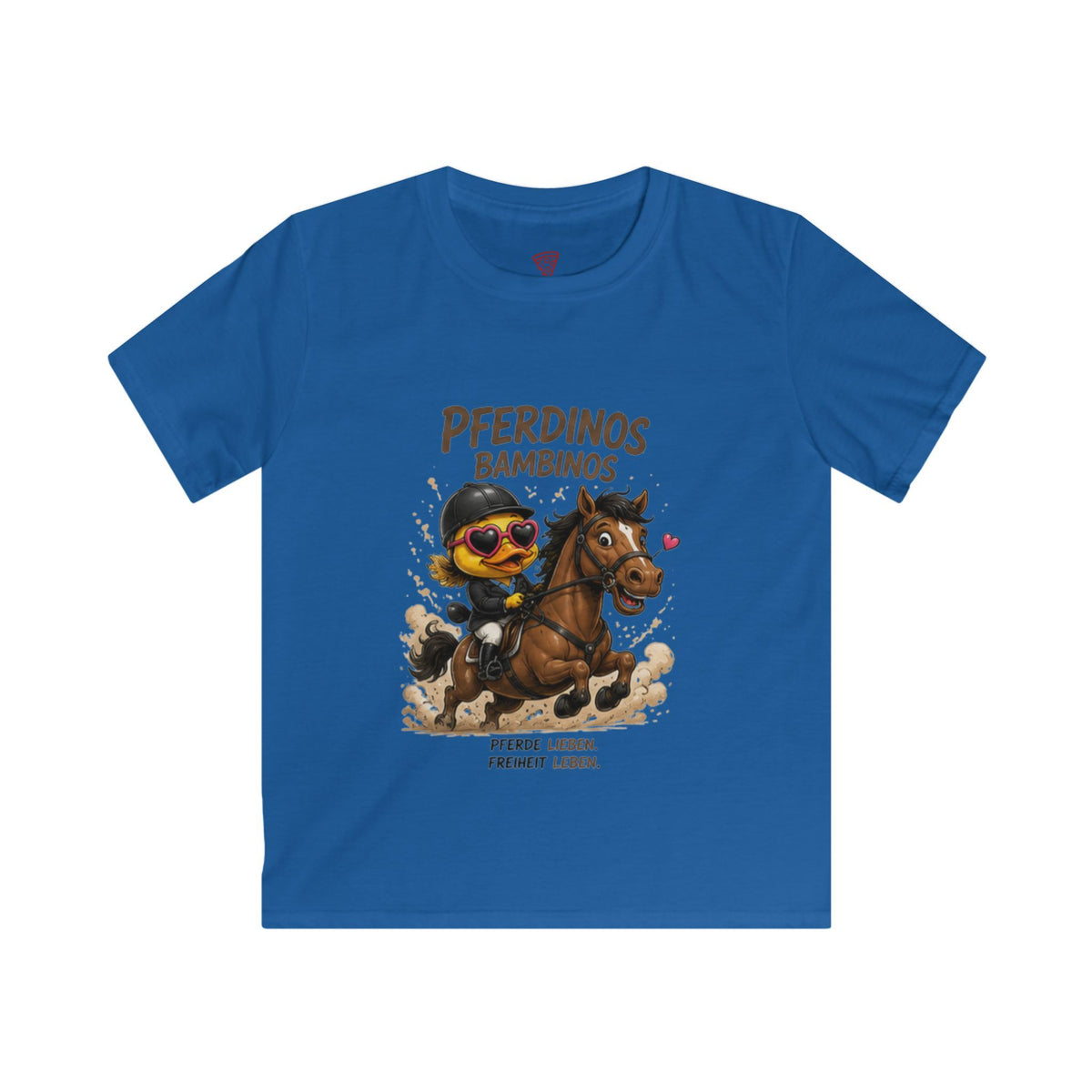 Pferdinos Bambinos Kinder T-Shirt | Lustige Reiter-Ente | Pferde Shirt für Kinder | QuackWerk