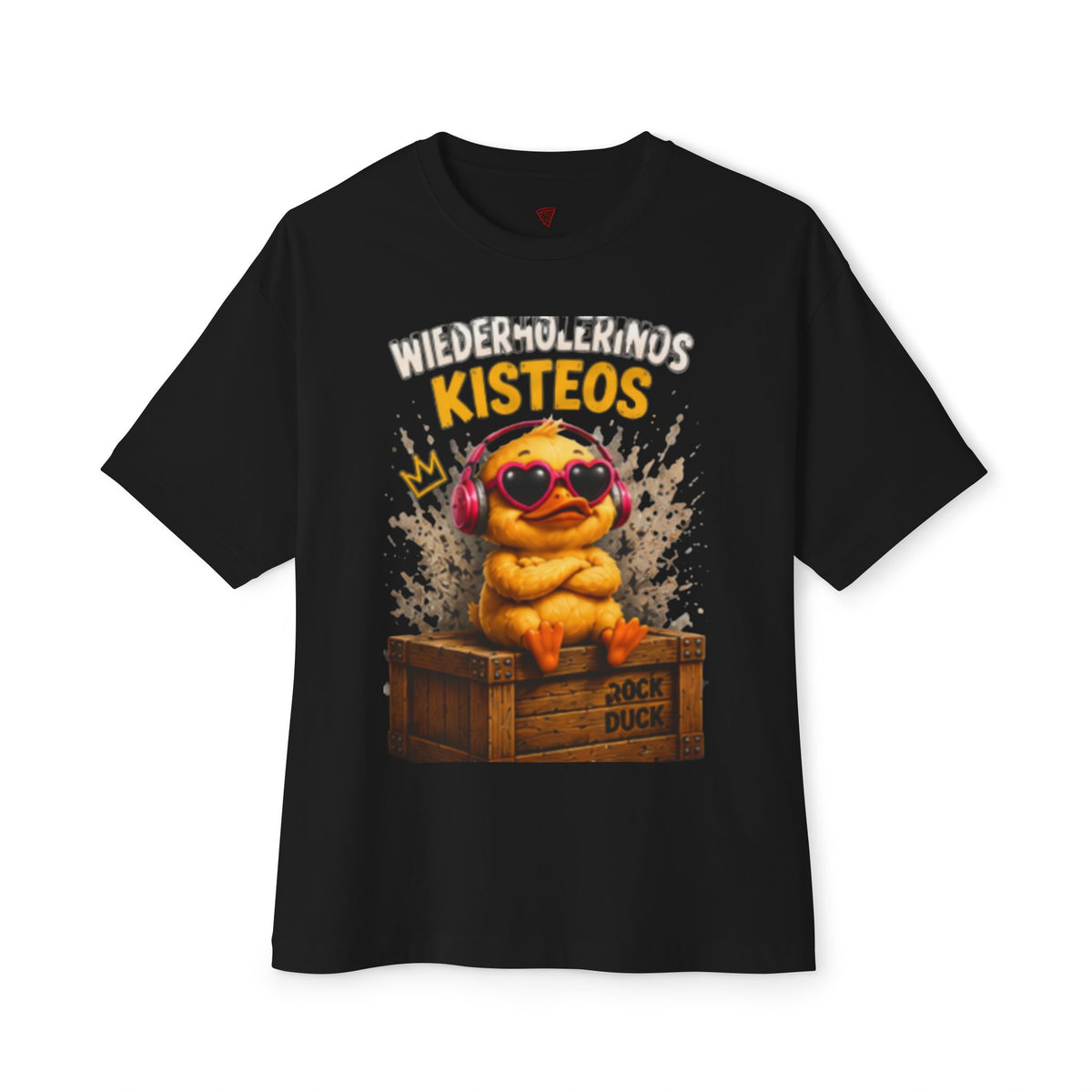 Versteckinos Kistenos Oversized T-Shirt | Lustige Ente in der Kiste | Witziges Enten-Shirt | QuackWerk